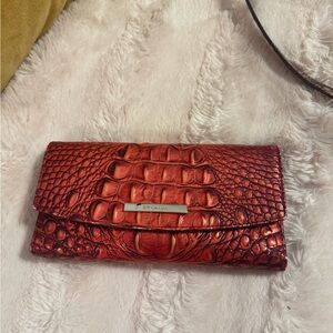 Brahmin modern checkbook wallet- crimson Melbourne